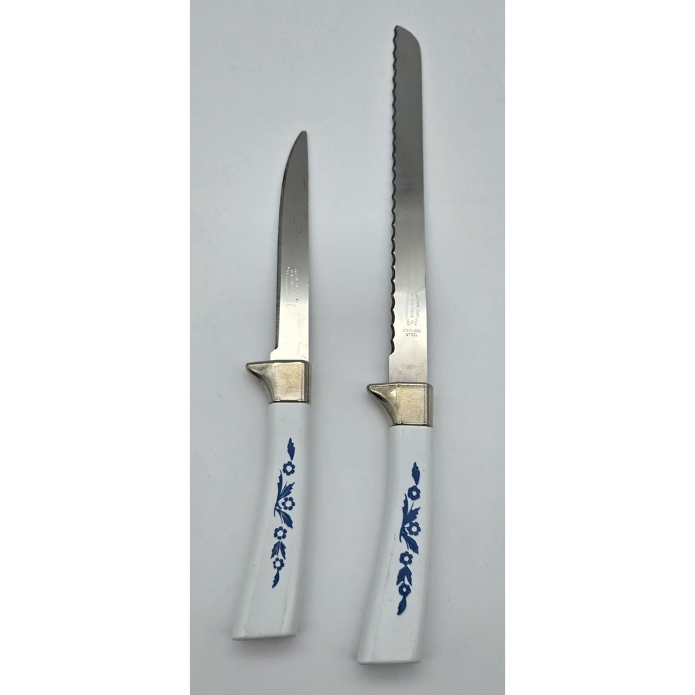 Sheffield English Blades Utility Knife Set 2 Stainless Serrated Cornflower Blue‎